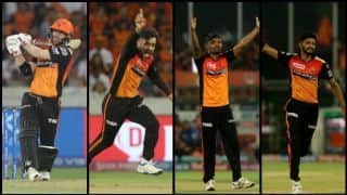 डेविड वार्नर के अर्धशतक के बाद गेंदबाजों ने हैदराबाद को दिलाई जीत